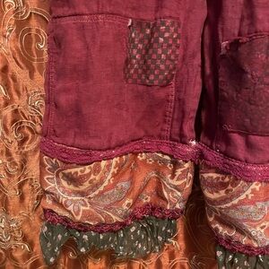 Bohemian Upcycled Linen Overalls